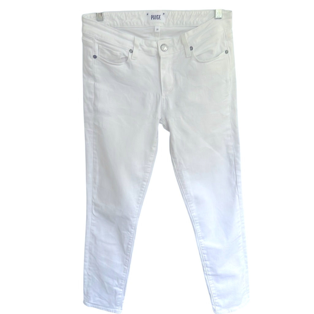 Paige Skyline Ankle Peg Jeans White Size 28